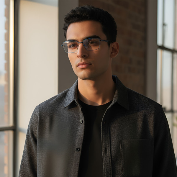 Armação de Óculos Retangular OX5118 Azul